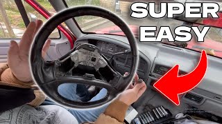 HOW TO REMOVE STEERING WHEEL FROM OBS FORD WITH NO PULLER NON AIR BAG [upl. by Nonac]