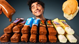 ASMR MUKBANG EATING CHOCOLATE CANDY ICE CREAM BARS SNICKERS MARS BOUNTY  McBang ASMR [upl. by Helsell]