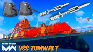 USS Zumwalt 🔥 Mark71 Cannon With Anti aircraft missile Rim174 modernwarships [upl. by Cammy]