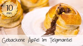 Gebackene Äpfel im Teigmantel  Vegane Äpfel im BlätterteigSchlafrock  Vegane Rezepte [upl. by Adamson]