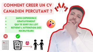 🇨🇦 Comment faire un CV Canadien  Normes et modèles gratuit immigrationcanada [upl. by Dnalyr814]