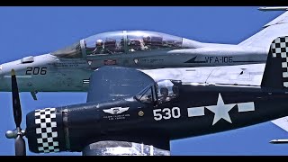 Corsair and FA18 Heritage Flight [upl. by Edric]