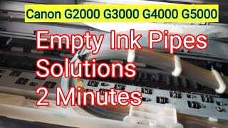 Canon G2000 G3000 G4000 G5000 Series Printer Ink Pipe Empty Solutions I Fix empty ink pipes error [upl. by Okiek]