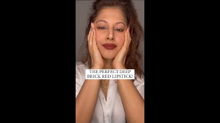 This deep brick red lipstick for Indian skin is hot 🔥fire ashortaday youtubepartner [upl. by Eile469]