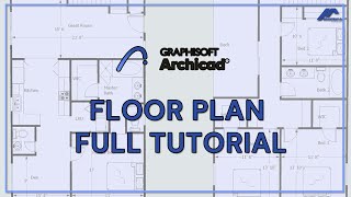 ArchiCAD 24 Complete Floor Plan Tutorial Start to Finish [upl. by Sakram]