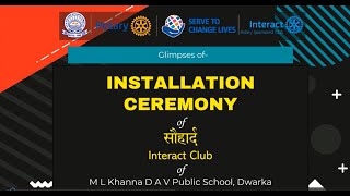 Installation Ceremony of Interact Club of DAV Dwarka [upl. by Einnos]