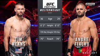 TIM MEANS VS ANDRE FIALHO FULL FIGHT UFC VEGAS 79 [upl. by Akenna]