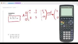 Solving Linear System of Equations Using rref on TI 83 84 [upl. by Eceela]