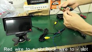 Back up cameras installation show 7 inch display monitor wired way [upl. by Ahsieni]