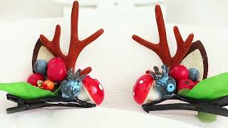 Deer Head Hair Clips Christmas Ornaments Duckbill Hairpin Bangs Headwear Hair Accessories For Kids [upl. by Lisetta]