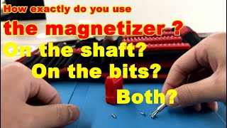 How exactly do you use the magnetizer On the shaft On the bits Both [upl. by Frulla]