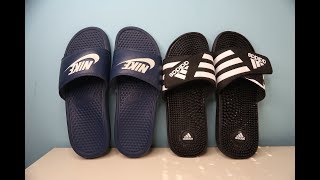 Adidas Vs Nike Slides Is it worth it [upl. by Oicnaneb]