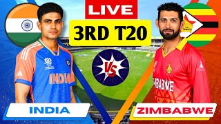 India Vs Zimbabwe 3rd T20  Live Cricket Match Today  Ind vs Zim Live Match Today  cricket live [upl. by Ailen]