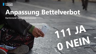 Klare Zustimmung zur Änderung vom Bettelverbot [upl. by Yeslaehc]