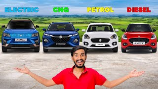 Electric VS Petrol Vs Diesel Vs CNG 100KM Challenge 🚘 Who Will Win [upl. by Petrine]