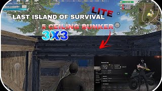 5 CEILING 3 X 3 BUNKER BLUEPRINT LAST ISLAND OF SURVIVAL LITE  LIOS LITE  BUNKER BASE [upl. by Remot600]