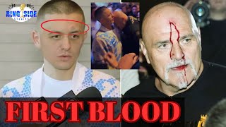 John Fury Headbutts Usyks Friend Stanislav Stepchuk  Fury vs Usyk Altercation [upl. by Ecirtnahc]