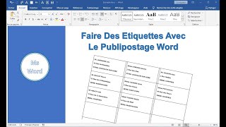 PUBLIPOSTAGE WORD  Faire des étiquettes pour débutant [upl. by Gaye]