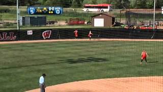 Abby Klopp of BaldwinWoodville hits an an rbi double in the WIAA Div 2 softball championship [upl. by Bastian]