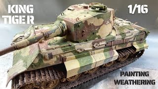 Trumpeter 116 kingtiger painting weathering [upl. by Lambert]