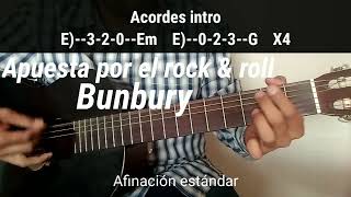 Apuesta por el rock and roll Bunbury cover como tocar acordes y letra [upl. by Berthe]