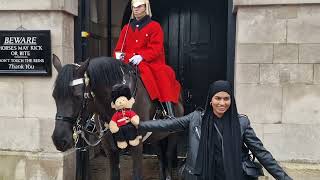 Kings guard moves his horse so young boy can stroke his horse horseguardsparade [upl. by Ferullo]