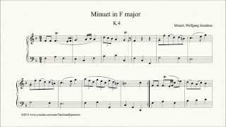 Mozart Minuet in F major K4 Piano [upl. by Thaxter]