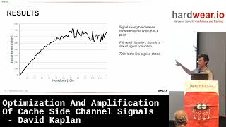 Optimization And Amplification Of Cache Side Channel Signals by David Kaplan  hardweario USA 2022 [upl. by Llenra167]