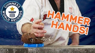 Hammer Hands smashes records  Guinness World Records Europe [upl. by Ykceb]