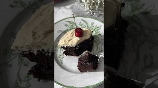 Chocolate cheery cake with mascarpone butter cream 🍒 baking sweet dessert [upl. by Etak534]