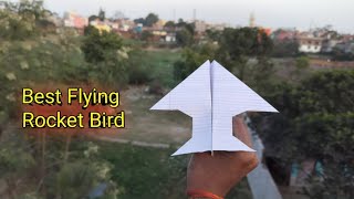 Flying Rocket Bird Plane notebook paper flying bird plane how to make paper rocket plane flying [upl. by Sarid]