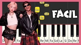 ROSÉ amp Bruno Mars  APT  EASY PIANO TUTORIAL  TUTORIAL DE PIANO FÁCIL [upl. by Onyx]