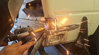 1990 VW Vanagon Panel weldingforming part 8 rear right and rear door corner fabrication [upl. by Eener]