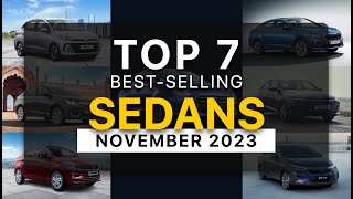 Top 7 Best Selling Sedans In November 2023  Dzire Xcent  Aura Amaze Verna City [upl. by Favrot]