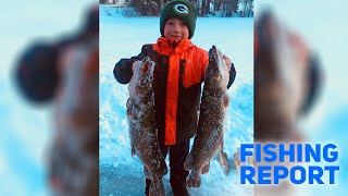 Great Ice Fishing Happening on the Manistique Lakes  Fishing Report [upl. by Cousins263]