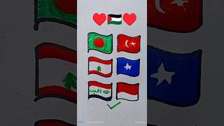 Palestine support Country flag drawing 🇵🇸 tranding shortsviral palestineflag [upl. by Zubkoff580]