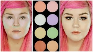 Color Correcting Using Makeup Revolution Ultra Base Corrector Palette [upl. by Bundy]