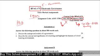 BPAG 173 Solved Assignment 202324  BPAG 173 Solved Assignment 202324  BPAG 173 IGNOU [upl. by Balfour]