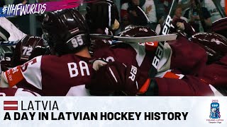 Features  A Day in Latvian Hockey History  2023 IIHFWorlds [upl. by Anahsor]