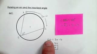 104  Inscribed Angles and Intercepted Arcs [upl. by Theodor]