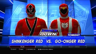 Shinkenger Red VS GoOnger Red WWE 2K17 [upl. by Eadie]