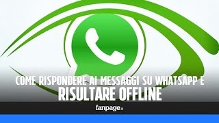 WhastApp Messenger rispondere ai messaggi e risultare offline [upl. by Squire788]