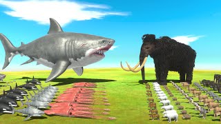 Wolly Mammoth or Megalodon  Who is The Boss  Animal Revolt Battle Simulator [upl. by Norvin]