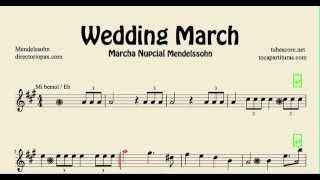 Mendelssohn Wedding March Sheet Music for Alto Saxophone Baritone Saxophone and Horn [upl. by Droffats]