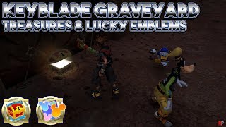 Kingdom Hearts 3  Keyblade Graveyard All Lucky Emblems amp Treasures [upl. by Nylorahs]