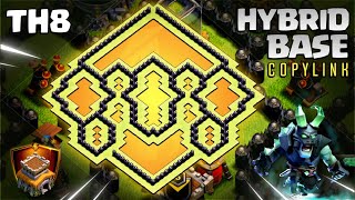 NEW STRONGEST Town Hall 8 TH8 HYBRIDFARMING BASE with COPYLINK 2024 Clash of Clans 1087 [upl. by Marguerita]