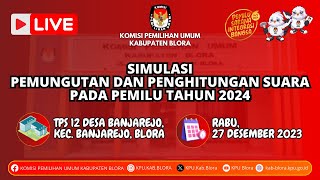 Simulasi TPS Pemilu 2024 di TPS 12 Desa Banjarejo Kecamatan Banjarejo Kabupaten Blora [upl. by Devora]