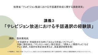 講義３「テレビジョン放送における手話通訳の経験談」 [upl. by Orest393]