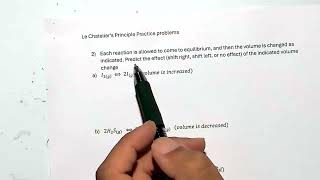 Le Chateliers Principle Practice Problems [upl. by Amehsyt]