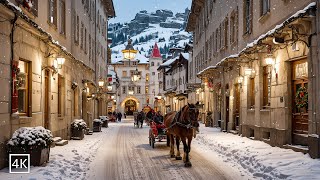 St Moritz Switzerland 🇨🇭🎄A Magical Cosy Christmas ❄️ Winter Wonderland 4K ❄️ [upl. by Pierce]